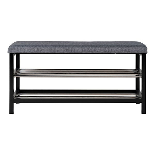 Harmaa kaksikerroksinen penkki mustilla jaloilla 100 x 34 x 50 cm Grå