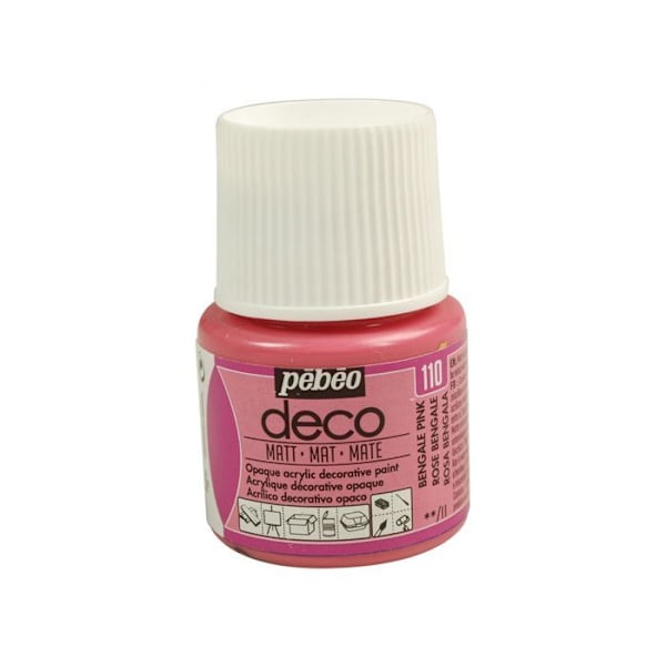 Akrylfärg - Pébéo - Dekor - Bengaliskt Rosa - 45 ml - Matt Finish Rosbengal