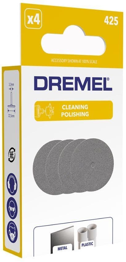 Sæt af 4 DREMEL 425 slibeskiver til polering Ø 22,5mm