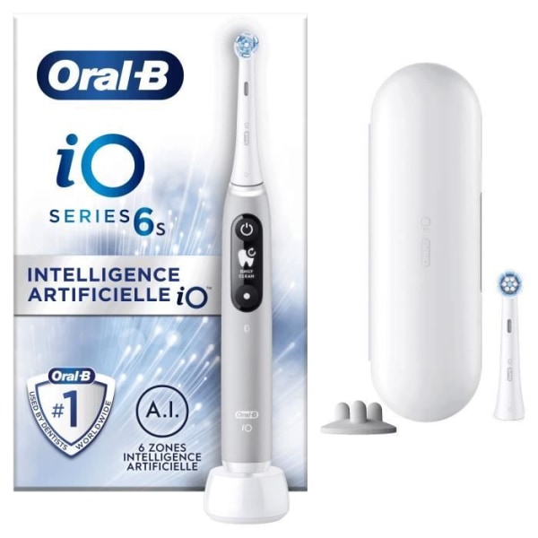 Oral-B iO 6S grå Bluetooth-ansluten elektrisk tandborste, 2 borsthuvuden, 1 resväska Grå