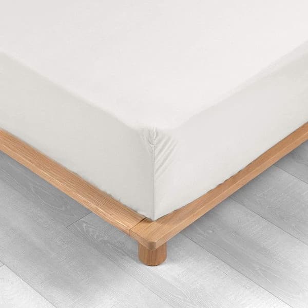 Draps Housse - PROMO LINGE - LIA - Percale av Bomull 78trådar - 200x180cm - Vit Vit