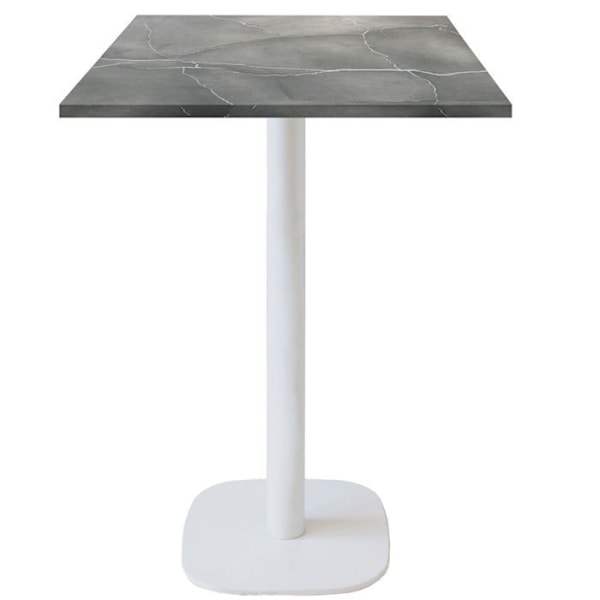 Ståbord 60 x 60 cm - Rund model, hvid bund, blå måne Grå