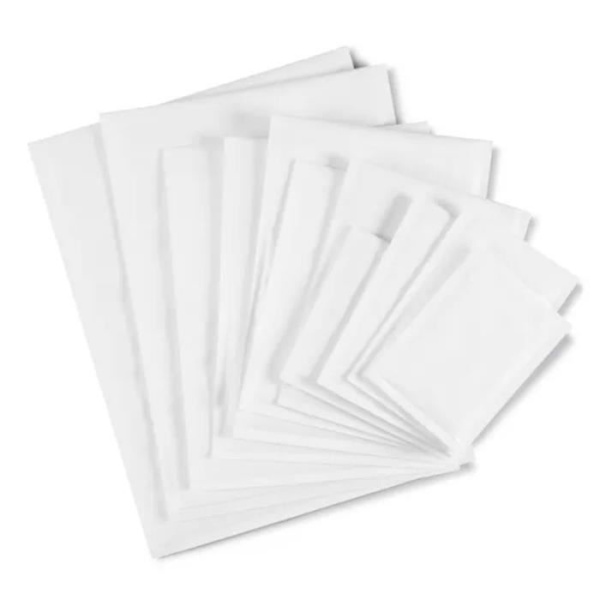 100 quiltede papirlommer - 18 x 26 cm Vit