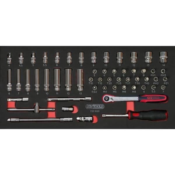Modul - KS TOOLS - 714.0158 - Værktøjs samling 3 skuffer - Til værkstedsvogn - 158 dele