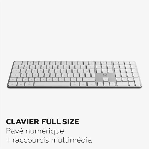 Trådløst tastatur - Flade taster - MOBILITY LAB - KMP2000W - AZERTY - FR - Multi-forbindelser - Hvid