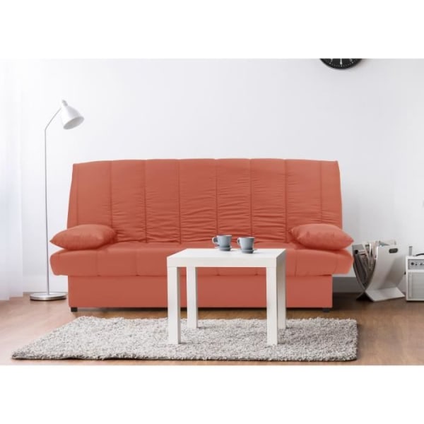 3-sits bäddsoffa - 100 % bomull Terrakottatyg - Modern stil - L 190 x D92 cm - MILA