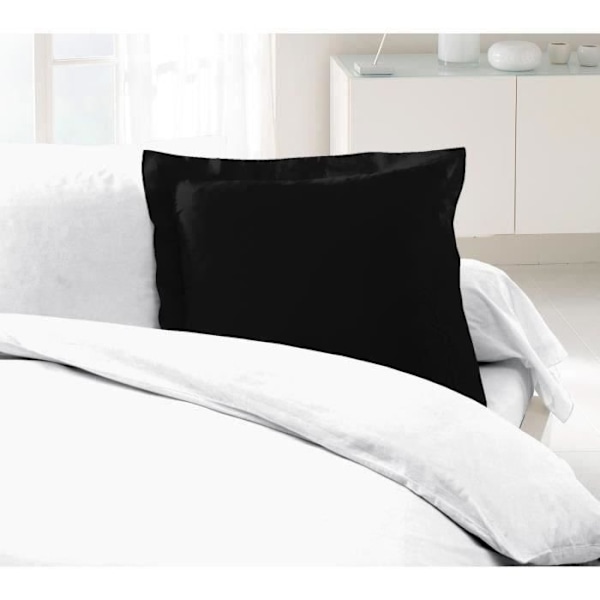 KÆRLIGHED HJEM Sæt med 2 pudebetræk 100% bomuld 63x63 cm - Sort