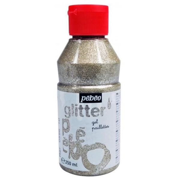 Glittergel med blank finish - Silver - 250 ml