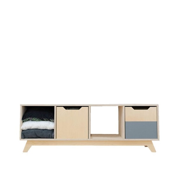 NABOSKY lakeret opbevaringsenhed 1x4 Beige