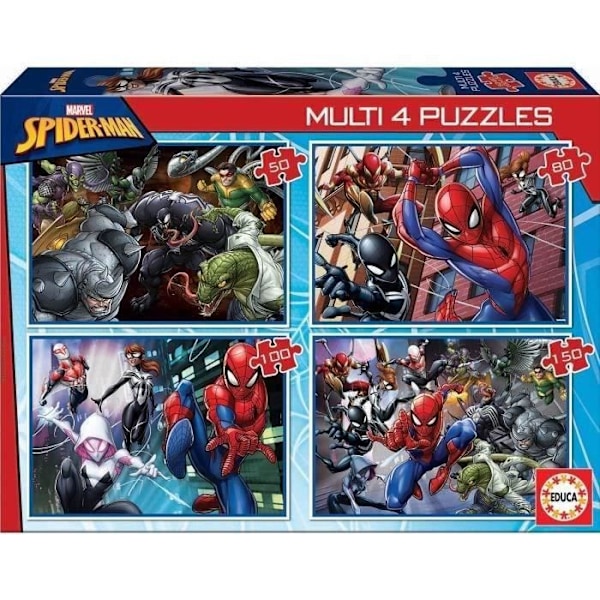 4 progressiivista pulmapeliä - EDUCA - Multi 4 In 1 Ultimate Spider-Man