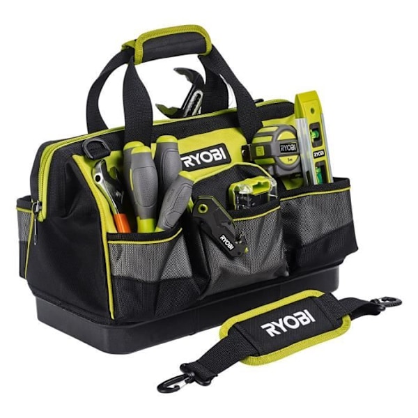 RYOBI - Taske med forstærket bund 38 x 29 x 20,5 cm til 1 eller 2 værktøjer - RSSSTB1 Grön / Träkol