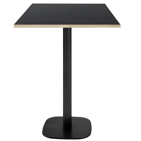 Barbord 60 x 60 cm - Rund model, sorte trækanter Svart