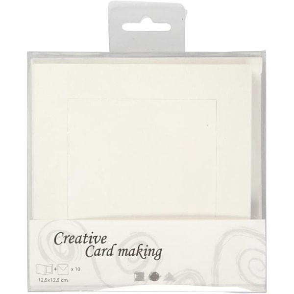 Dobbelt kort med blanke sider og firkantet passepartout (8,5 x 8,5 cm) - inkluderer kuverter med en smuk hammeret finish. ref 23740