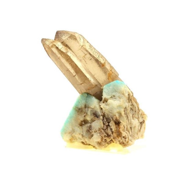 Kivet ja Mineraalit. Amazoniitti + Smoky Quartz. 671,5 senttiä. Konso, Etiopia. Blågrön