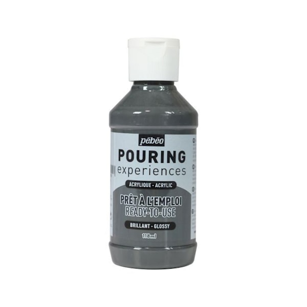 Akvarel Maleri - Pébéo - Hældning - 118 ml - Mørkegrå - Blandet Grå