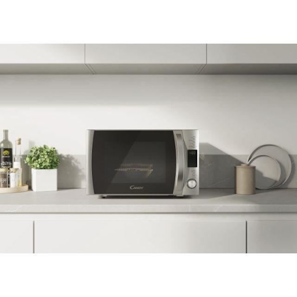 Candy Essenza CMXW30DS 900W 30L digital sølv mikroovn - afrimningsfunktion - 5 effektniveauer - 10 automatiske menuer Silvergrå