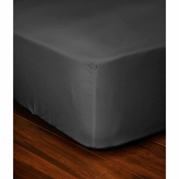 KÆRLIGHED HJEM Fittet ark 100% bomuld 90x190x30 cm mørkegrå Mörkgrå