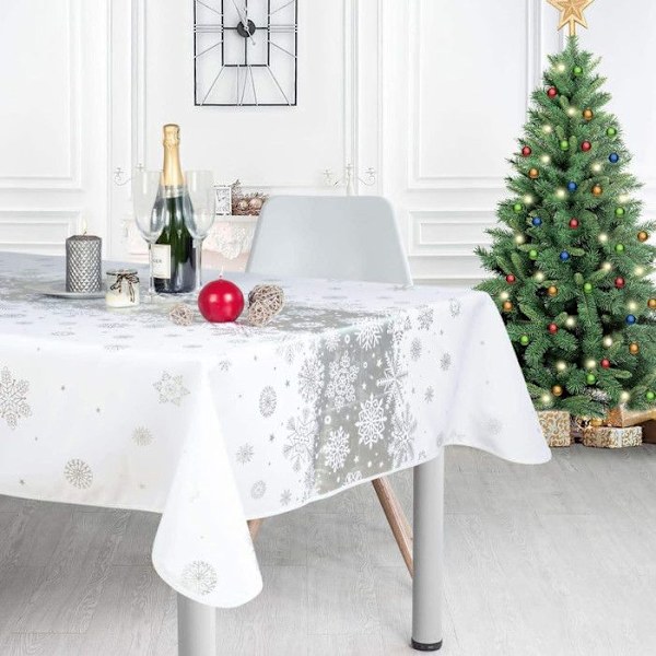 Julduk - Snö Julduk - Rekttangulär - 150x240cm - Fläckavvisande - Maskintvättbar Vit