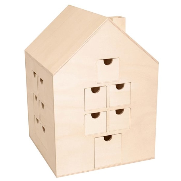 Julekalender hjem til dekoration 30 x 21,5 cm Beige
