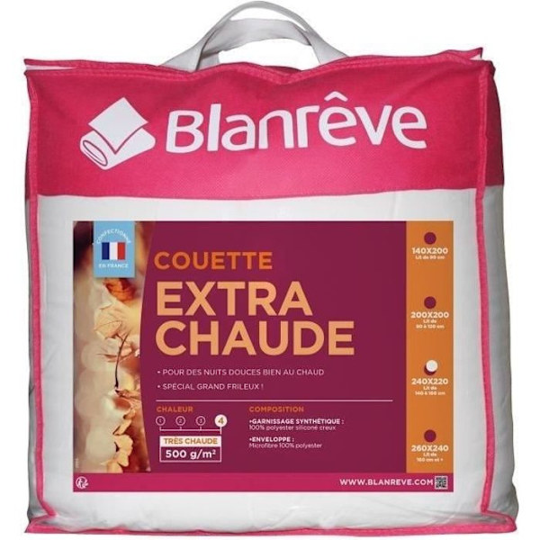 BLANREVE Ekstra varm mikrofiberduvet - 220 x 240 cm - Hvid
