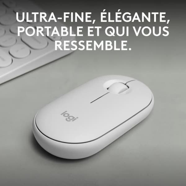 Mus - Trådløs - Logitech - Pebble Mouse 2 M350s - Hvid