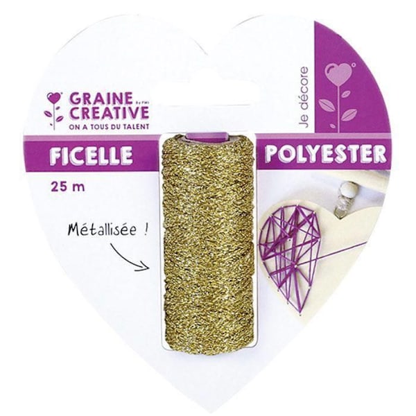 Bobin av gyllene metallisk snöre 25 m - String Art gyllene