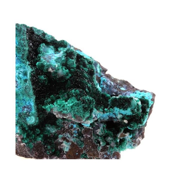 Sten og mineraler. Brochantit + Chrysocolla + Atacamite. 1035,0 øre. Atacama-regionen, Chile.