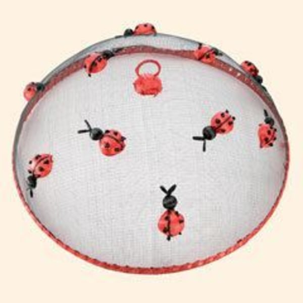 Klocka för att skydda maträtter - Nyckelpigor - 36 cm - Röd och svart - Insektskydd - Elegant design Röd och svart (Nyckelpigor)