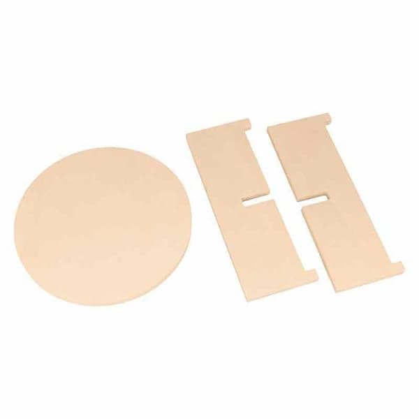 Sarja 3 pyöreää tukea puujaloilla beige