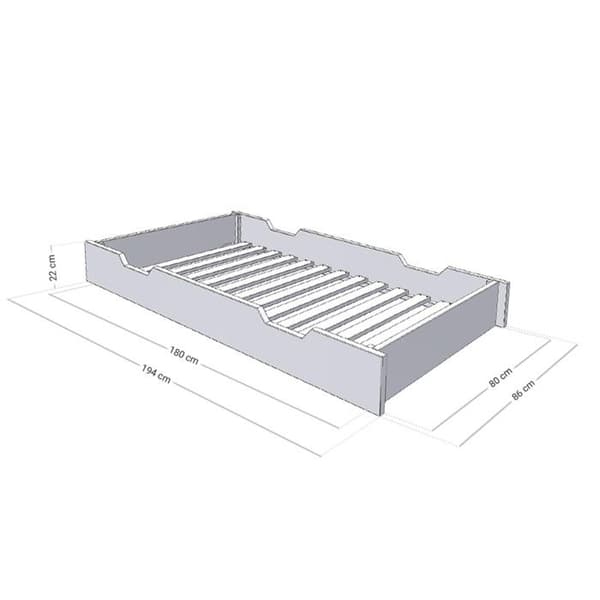 Sengeudtræk med hjul - hvid til seng 80 x 200 cm Vit