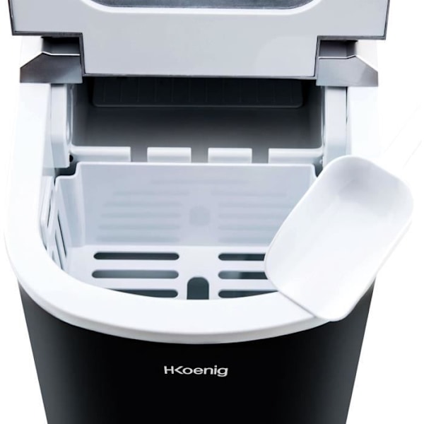 HKOENIG Ismaskine - KB12 - Op til 12 kg isterninger pr. dag - 6 til 13 minutters produktion - Sort Svart