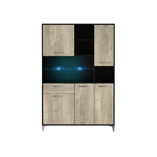 ECO Keittiön senkki LED L 120 cm - Tammi ja mattamusta sisustus Ek och svart dekor