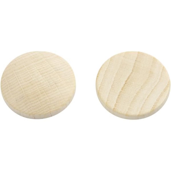 Træknapper - Beige - Rund - Flad bund