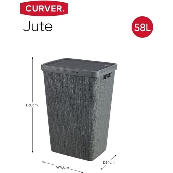 Linnedkiste - 58 L - Jute - Antracit - Curver antracit