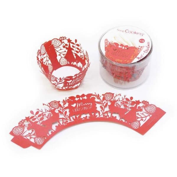 12 jouluun liittyvää cupcake-muottia Röd