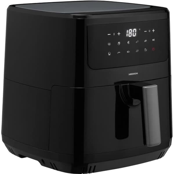 Varmluftsfriture - MEDION - 50072999 - 2150 W - Touchscreen - 9 programmer - Sort Svart