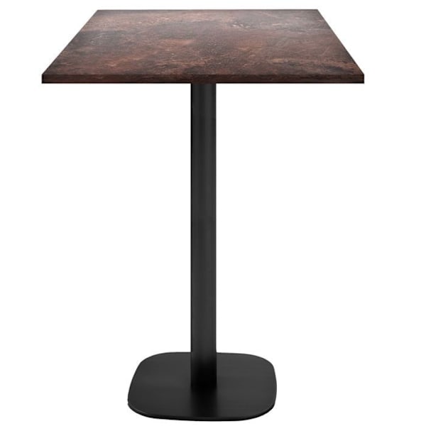 Ståbord 60 x 60 cm - Rund stenrust model kastanj
