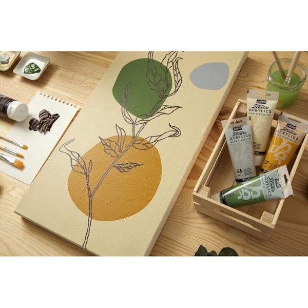 Acrylmaleri - PEBEO - Studio Høj Viskositet - 250 ml - Cadmium Grøn - Mat Finish Kadmiumgrön