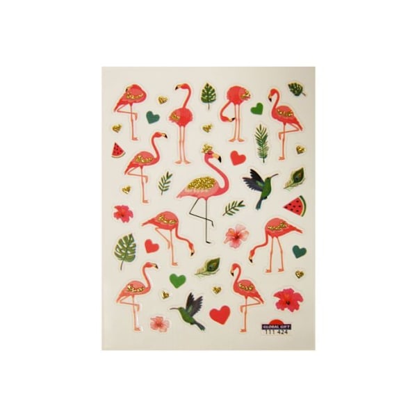 Autocollants - Flamingoer - Glimmer - 1,8 cm Flerfärgad