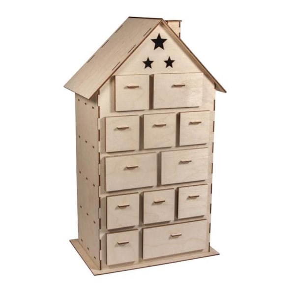 Julekalender hus at bygge 25,5 x 17,5 cm Beige