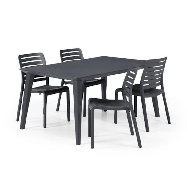 Havebord - rektangulært 160 cm - grafitgrå - harpiks - 6 personer - Lima - Allibert fra KETER Grafit