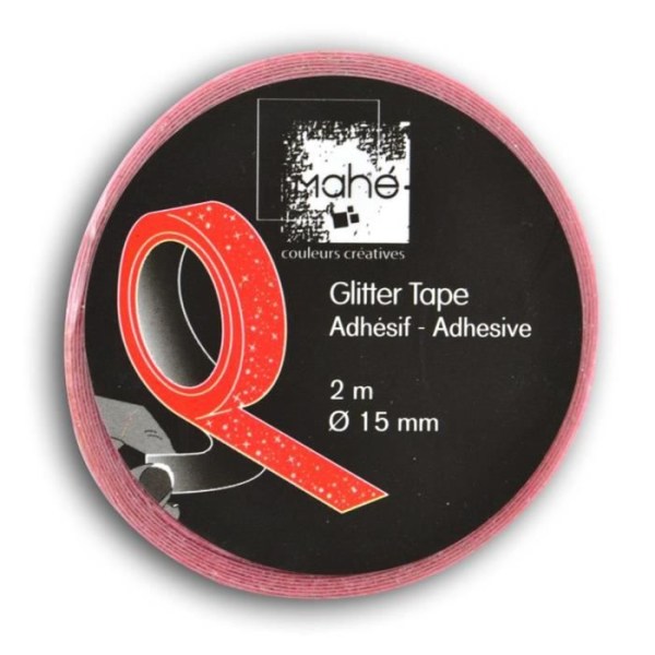 ÅH! GLITTER Roll of Glitter Tape 1,5 cm x 2 m - FLUO ROSA