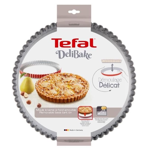 TEFAL Delibake tårtpanna 28 cm, non-stick beläggning, hög kvalitet, röd J1641514