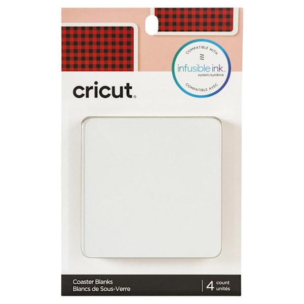 Personliga underlägg - Cricut - 4 st - Infusible Ink - 9,5 x 9,5 cm - Keramik Vit