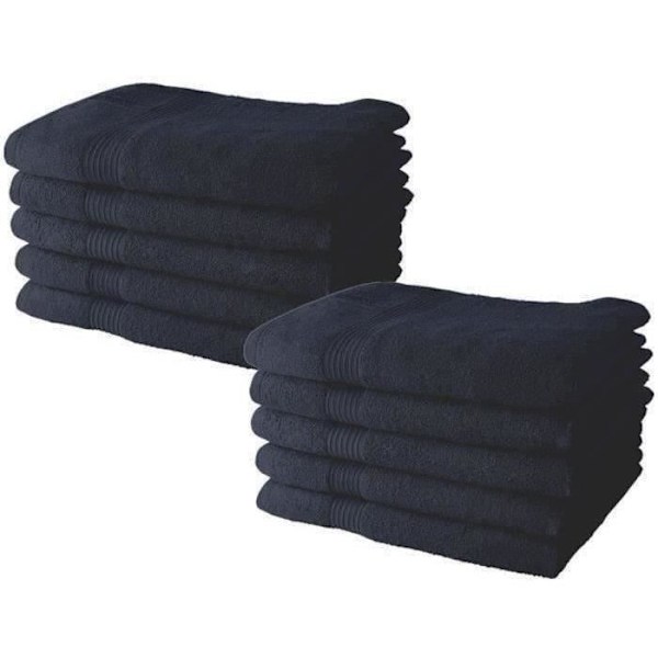 Sæt med 10 TODAY Håndklæder 50x90 cm 100% Bomuld - Navy Blå