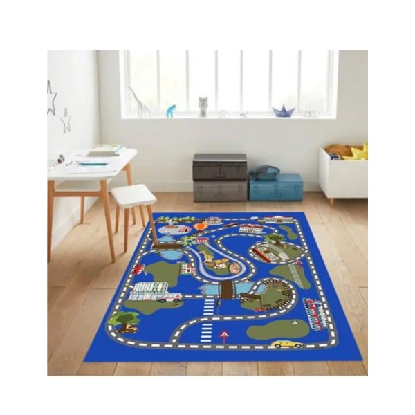 Bilmadam Tæppe til Bil - DOT - 80x150 cm - Skridsikker - Maskinvaskbar - 6 mm tyk Blå