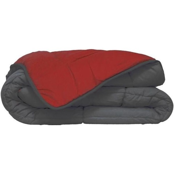 HUDSON kevyt mikrokuitupeitto 200g/m² 220x240cm harmaa ja punainen