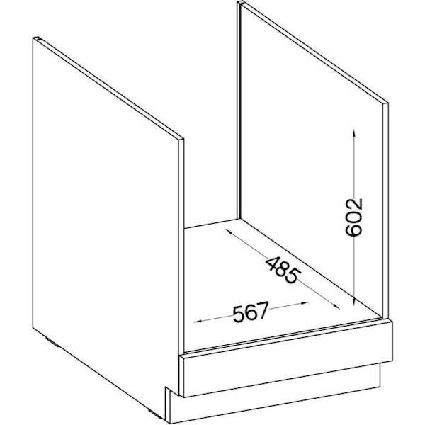 Underdel för inbyggnadsugn med bänkskiva - Mattgrå - L 60 x D 51,6 x H 85 cm - LASSEN Matt grå