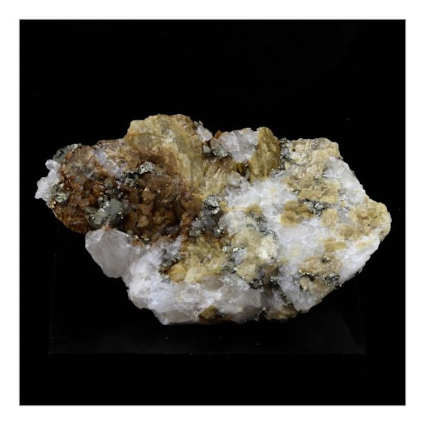 Sten og mineraler. Pyrit, kvarts, siderit. 241,0 øre. Mésage Mine, Vizille, Frankrig..