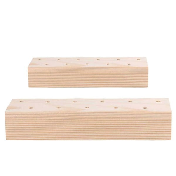 2 trästöd för torkade blommor - 21 x 4 x 5 cm kastanj